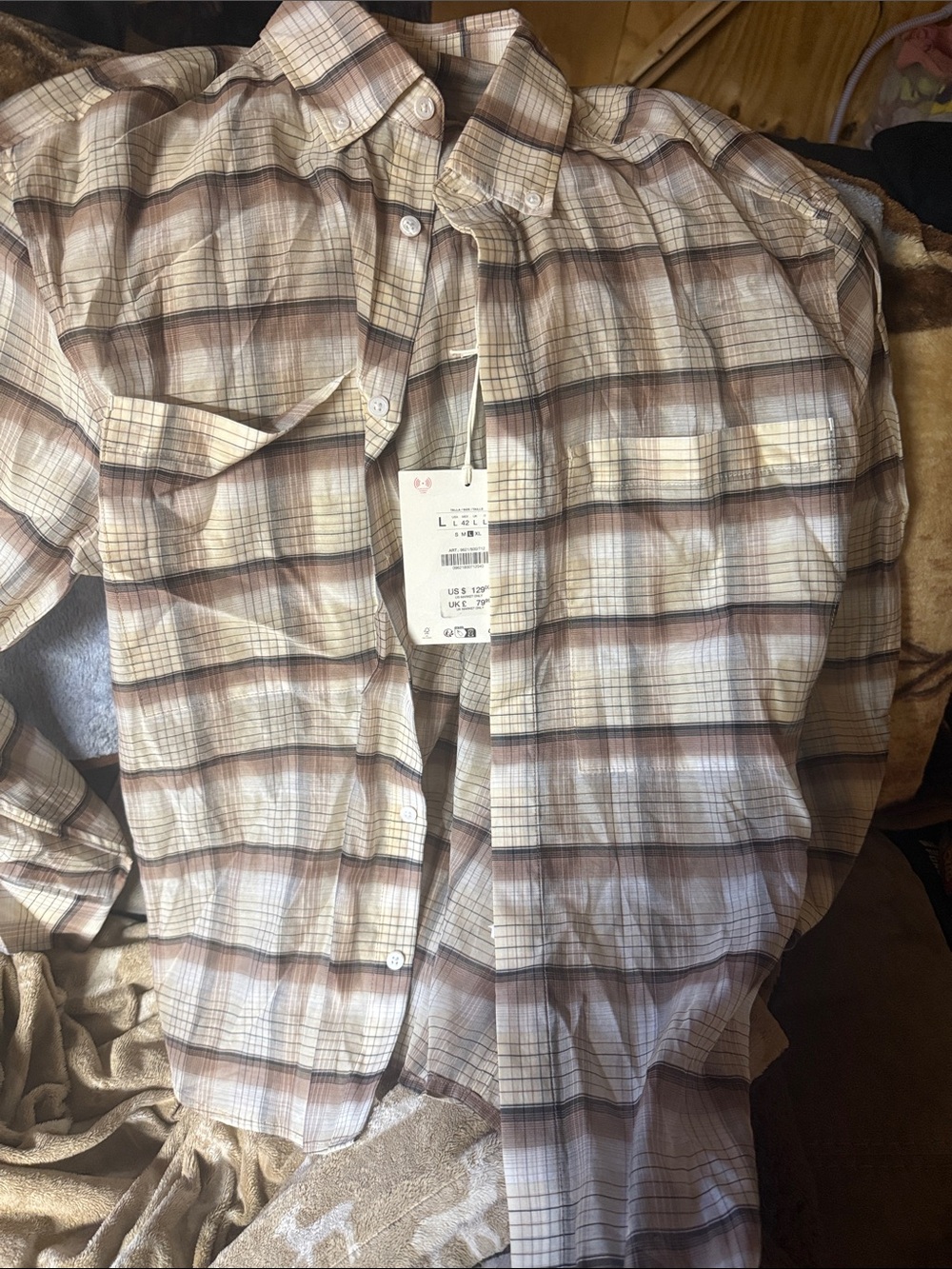 Men's Brown Zaba man edition Plaid Button-Up Shirt